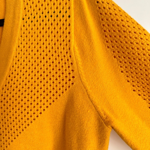 Open Stitch Short Cardigan in Golden Rod - Picture 11 of 14